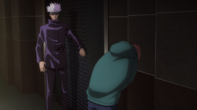 Protection No.2Walked back to guard the door after giving the finger to Yuji (Megumi's behind the door)