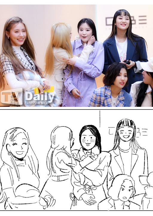 여자아이들 너무 좋아 
수진이랑 슈화 너무 귀여워서 낙서했었다 