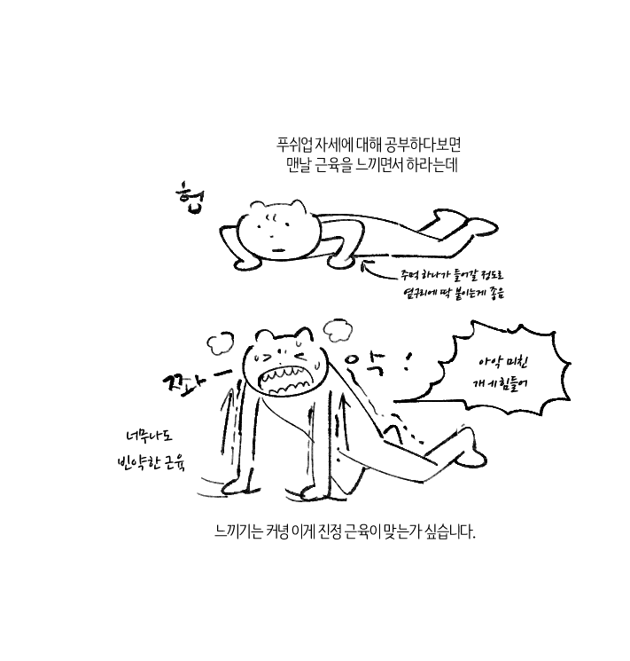 한달동안 푸쉬업 하면서 그렸던 일기 