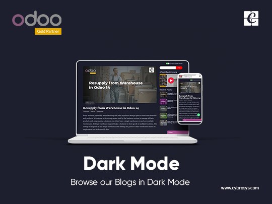 Cybrosys's tweet image. We have introduced a new feature which will be very useful for the Night OWLs who always keen to improve their skills in #Odoo by referring to our Odoo Blogs. This feature will help you to go into the DARK MODE in a single click.

Read Blogs: cybrosys.com/blog
#odooblogs