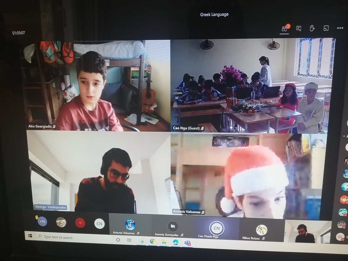 IntSchPiraeus's tweet image. Culture exchange between the two countries, Greece and Vietnam, using MS Teams.
We would like to express our thanks to our Teachers Georgios K. Vasilopoulos, Kouvalia Kelly and Nga Cao from Vietnam for their international spirit.
