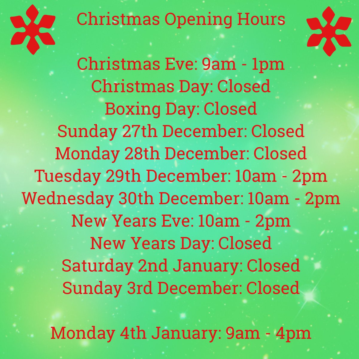 We would like to say a huge THANK YOU to all of our customers for your help, understanding and support this year. Merry Xmas and a Happy New Year to all 🤞🏻 #shifnal #openinghours #diy