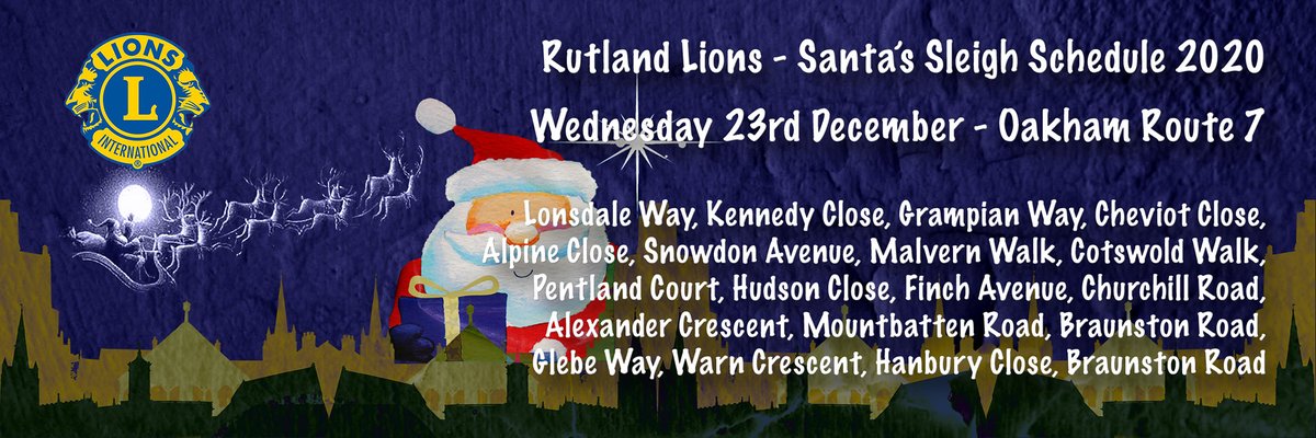 Santa continues his tours of Oakham today, you can track his progress live on our Facebook page from about 5.30pm, and you can post a letter to Santa as well.

If you want further details, or wish to donate on line, click the link below:-
e-clubhouse.org/sites/rutlandu…