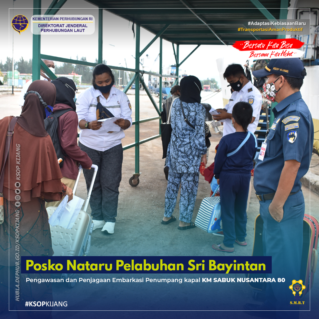 djpl_ksopkijang's tweet image. #KawanLaut, Posko Natal 2020 dan Tahun Baru 2021 di Pelabuhan Sri Bayintan Kijang #Kijang tanggal 23 Desember 2020 kegiatan Embarkasi KM SABUK NUSANTARA 80.

Dari data Posko Nataru, Rabu (23/12/2020) Pukul 13.00 WIB berangkat dari Pelabuhan Sri Bayintan Kijang #Kijang
