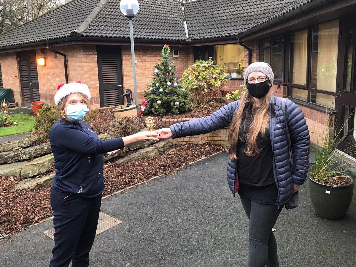 WeAreMioCare's tweet photo. More #Christmas deliveries to our Residential Enablement Service at Medlock Court this morning...
💃🕺 And this time it's a trophy!
The Medlock staff team are this year's 'Community Health & Adult Social Care #CHASC 2020 Holiday Outfit Champions'! 😀 https://t.co/ZJNFHZsDFU