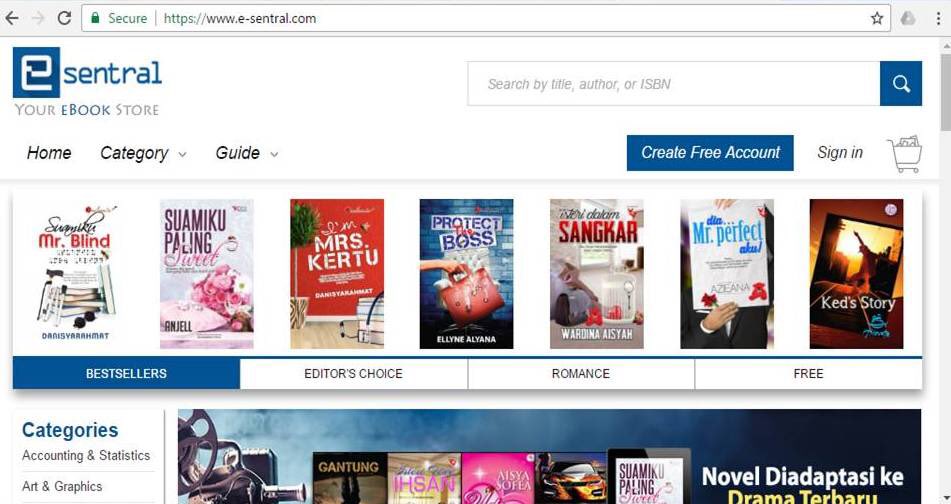 3. e-sentral ( @eSentral)Website ni mungkin akan mengganggu gugat iman kita sebab banyak buku best tapi perlu bayar . Sabar tenangkan hati. Kumpul duit dulu. Buat masa sekarang kita baca yang percuma je ya! Untuk buku percuma, boleh klik category dan pilih ‘percuma’ 