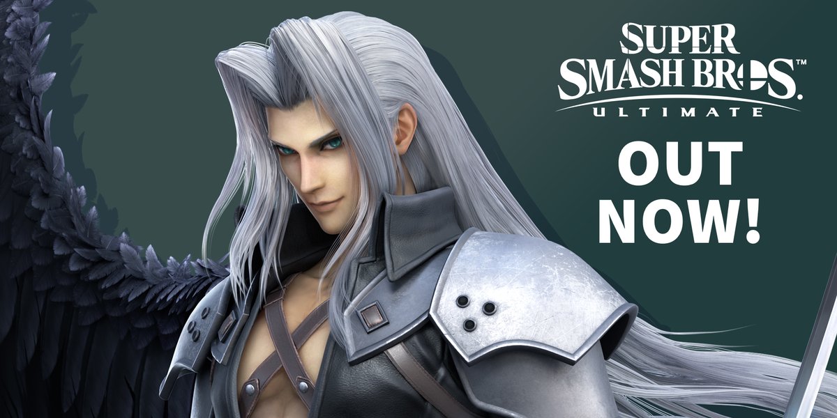 NintendoEurope's tweet image. &quot;Good to see you, Cloud.&quot;

The one-winged angel, Sephiroth from the FINAL FANTASY VII series, is now available as a DLC fighter in #SmashBrosUltimate!

Get him with Fighters Pass Vol. 2: bit.ly/38n3oy0