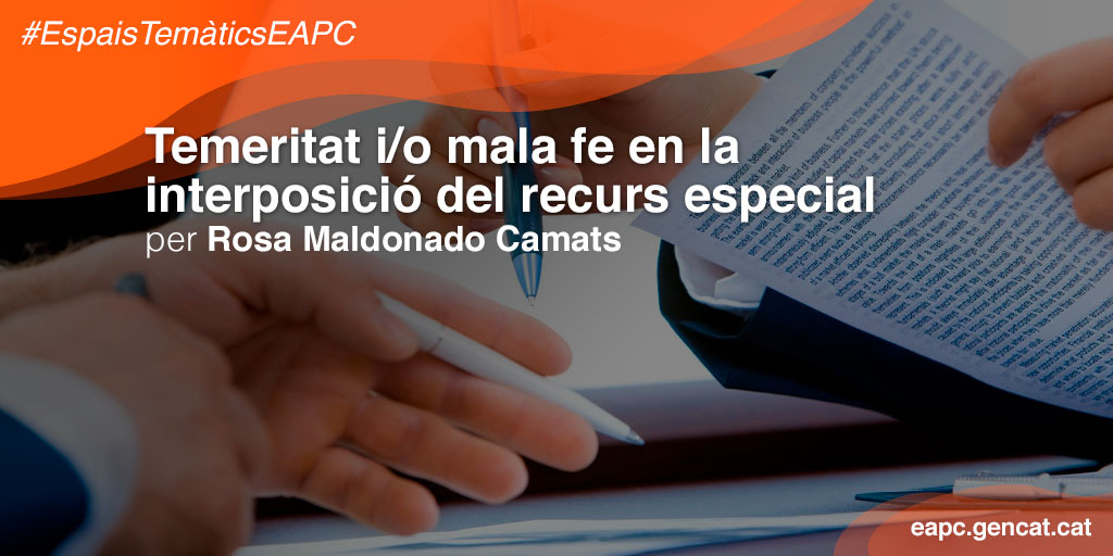 eapccat's tweet photo. 🆕 "Temeritat i/o mala fe en la interposició del recurs especial", el darrer article de Rosa Maldonado Camats a l'#EspaisTemàticsEAPC: Aprofundim en matèria de #contractació del sector públic.

🔎 https://t.co/sA91gg9XWE

@contractaciocat https://t.co/qJyoteDg9Q