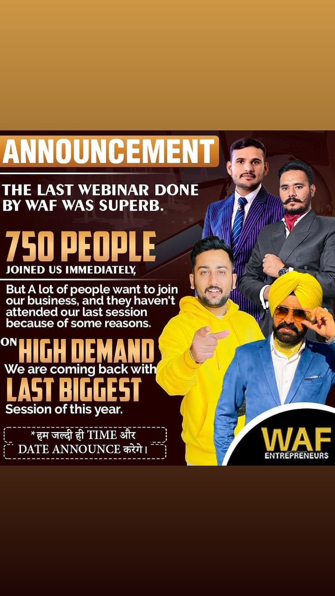 TShanwani's tweet photo. WAF Entrepreneur
Business opportunity
DM 👉 Tarun Shanwani 🎯👈
#Waffle #challenge57 #businesses #opportunities #IndianNetworkExposed #NewYear #damaka #Forever #Students #RajasthanWithFirstIndia https://t.co/Vvm3bg5Gl3