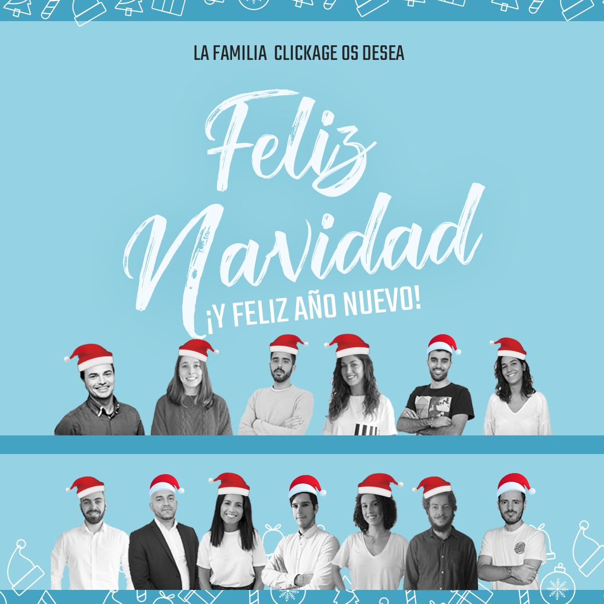 ClickAgeES's tweet image. Queremos felicitaros en estas fechas 🎄 y dar las GRACIAS a todos los que nos elegís para acompañaros en el camino #digital 🚀  ¡Somos una gran familia! y queremos más: alegrías, triunfos y SALUD para todos 🤗
✨¡Feliz Navidad y próspero 2021!🥳 
#marketingdigital #Clickage