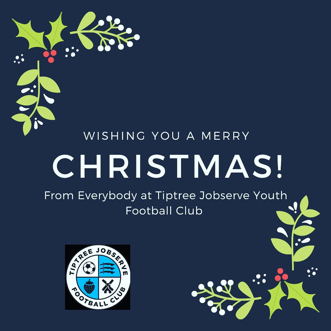TJYFC's tweet photo. Wishing all our Players, Parents, Friends and Coaches a very Merry Christmas and a Happy New Year from everyone at Tiptree Jobserve Youth Football Club #TJFC https://t.co/ObMnwP6Fv4