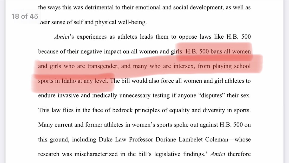 Right here in the introduction, starting from a false premise that renders the following pages obsolete. The brief would therefore make a *better* argument for protection of female sports.