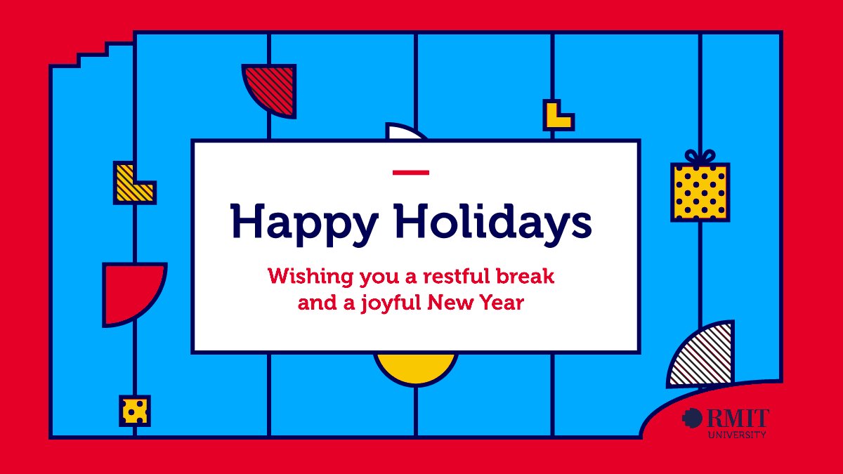 Wishing everyone a happy and safe holiday from all the team at #RMITEurope. See you next in 2021! ❤️

<a href="/RMIT/">RMIT University</a> <a href="/RMITVietnam/">RMIT Vietnam</a> <a href="/ResearchRMIT/">RMIT Research</a>