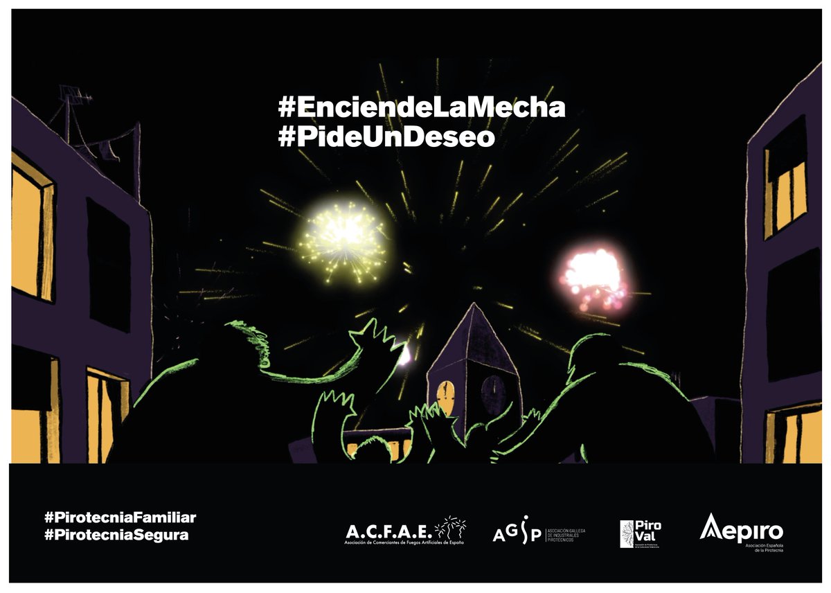 Desde #AEPIRO queremos la celebración de unas #fiestas en formato familiar y sin aglomeraciones, haciendo uso de artículos pirotécnicos, de interior o exterior ...utilizándolos de forma responsable. Esta #NocheVieja, #PideUnDeseo y #EnciendeLaMecha. Por una #PirotecniaSegura!