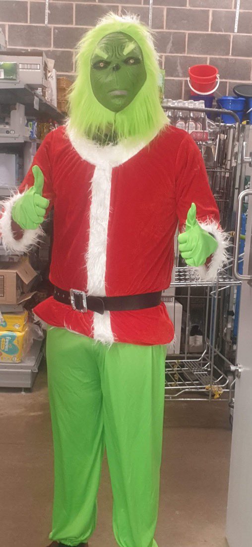 Not quite sure If my fancy dress for work is Christmas or Halloween 🤣🤣 #TheGrinch #Christmas2020 #fancydress #stapleford @ Hickings Lane