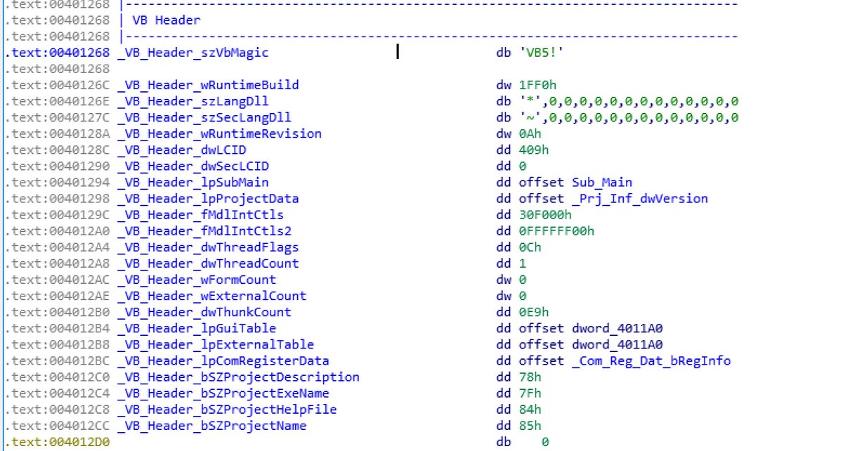 re_and_more's tweet photo. RE tip of the day: To parse VB structures in IDA, use an amazing free script vb.idc from the official Hex-Rays website: https://t.co/z1Srxj9rR4. It will work even with IDA Freeware as it is written in IDC rather than Python

#infosec #cybersecurity #malware #reverseengineering https://t.co/8j7aHEUkw1