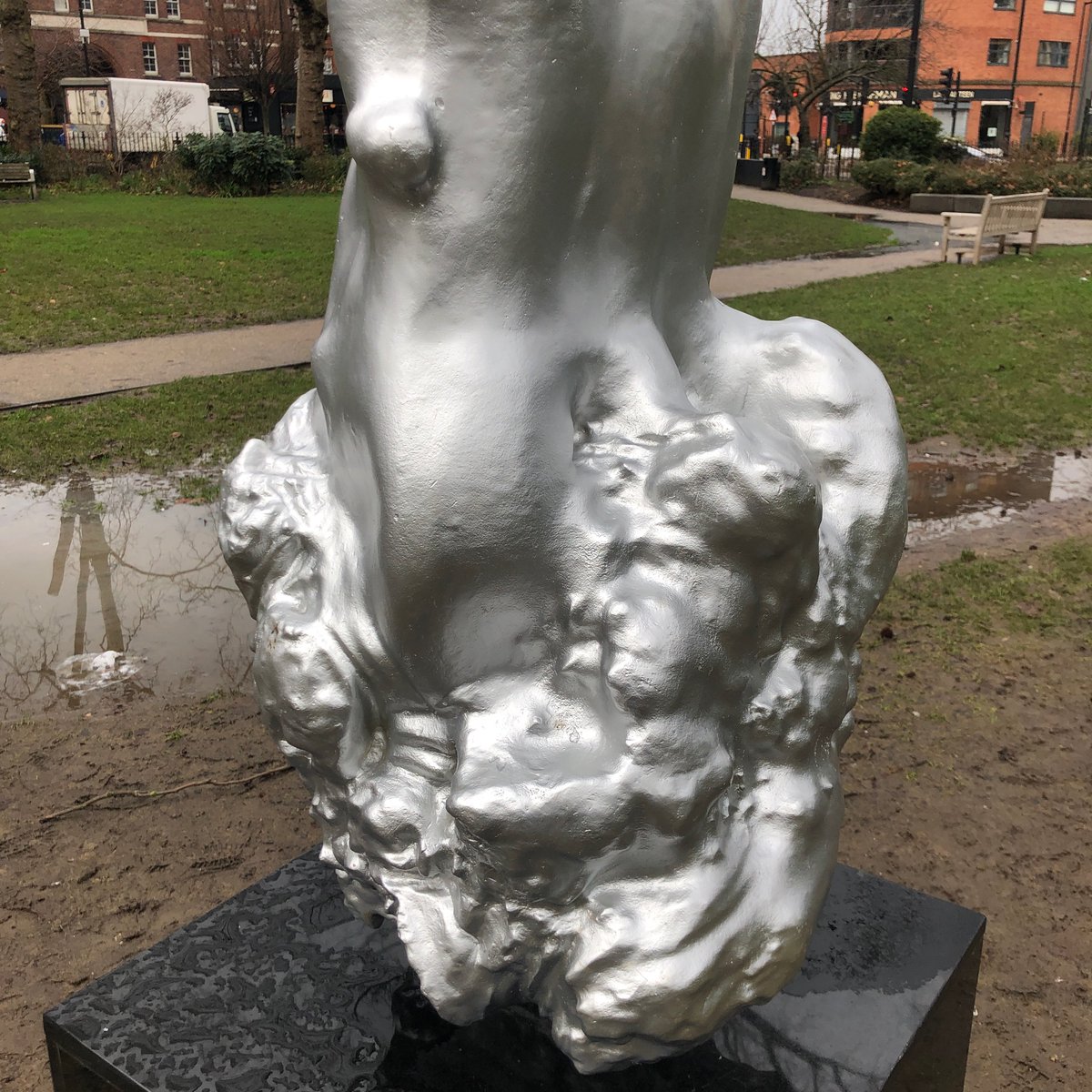 Finally made it to Newington Green to see the Wollstonecraft statue and I have some thoughts. What struck me most, quite aside from the content, was the poor quality of the finish. I didn’t understand the silver in reproduction, but even less in actuality...