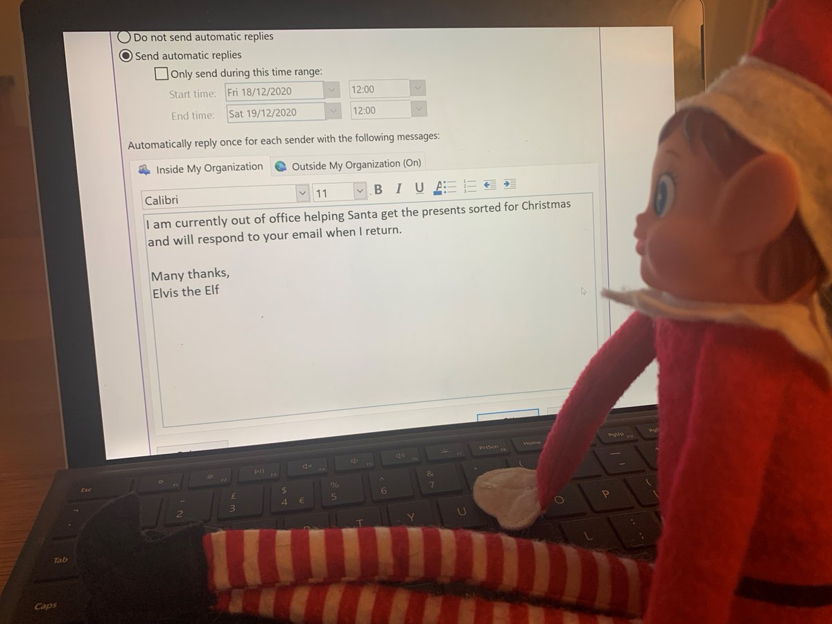 FVCollege's tweet photo. It's nearly time for the Christmas break π Elvis is getting ready to head back to the North Pole and help Santa. #12DaysOfElfmas https://t.co/USv4tMULPD