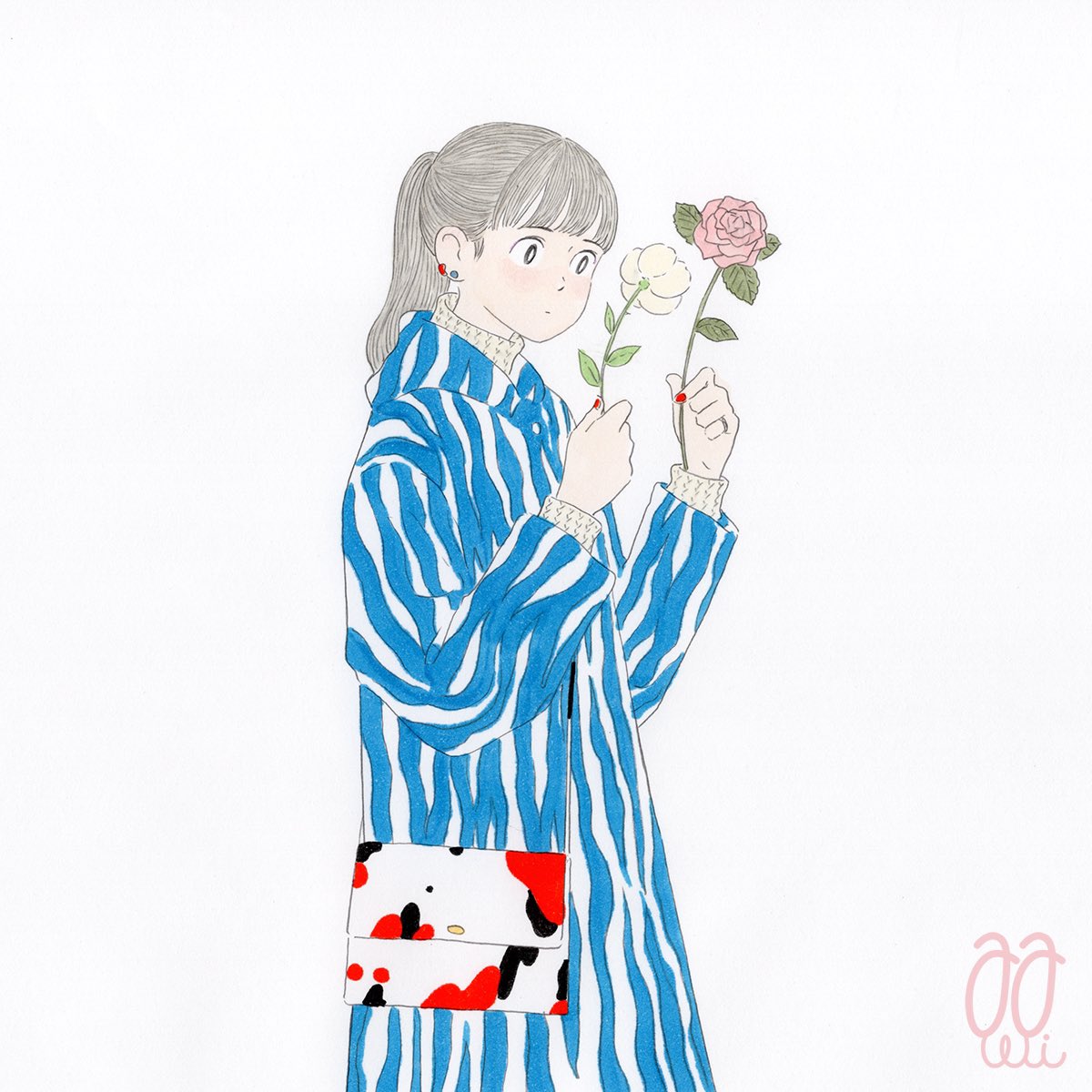 イラスト どちらを選んでも花 あわいのイラスト