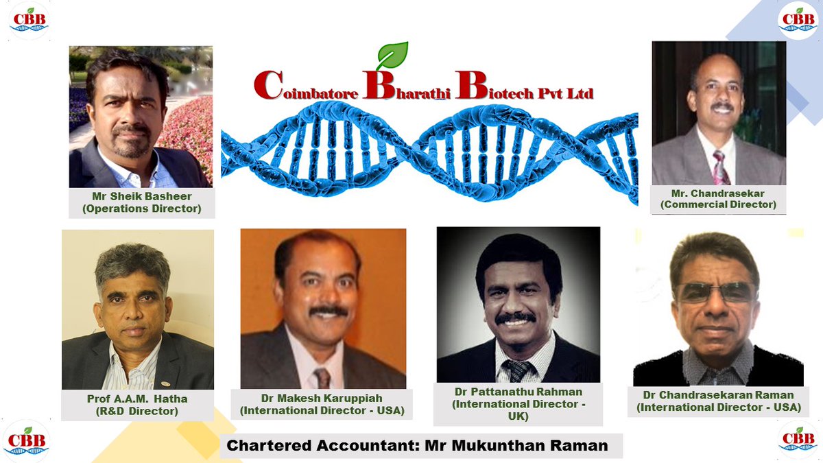 TeeGeneUK's tweet photo. Coimbatore Bharathi Biotech Private Limited (https://t.co/p0jti6uXLu) Executive Management Board formed in India with a global focus on UN Sustainable Development Goals (@UNSDG_WCA , @UNSDGHealth, @UNSDGWorld)

@HathaAbdulla @BiologicsTara @enviroapp https://t.co/OdEonAOFm6