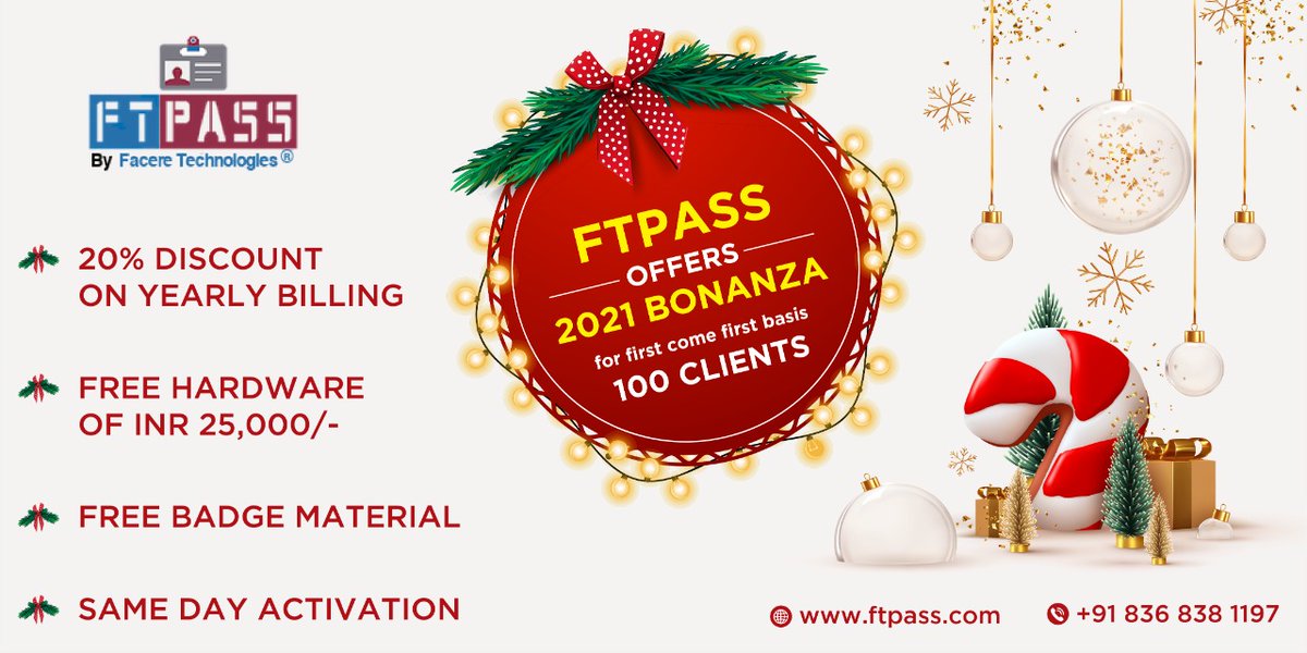 ftpass_com's tweet photo. FTpass announces #Touchless #VisitorManagementSystem with #BonanzaOffer for #2021 - Hurry for free hardwares &amp; many more.. https://t.co/VC4mJiKBy0