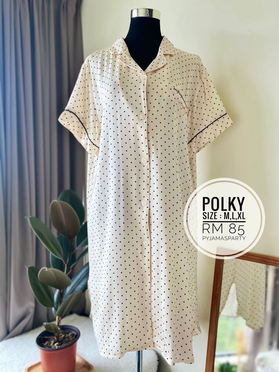 PyjamaSatin's tweet image. DAHH AVAILABLE TODAY! 🎉🍑

POLKY &amp;amp; PEACHY
Harga : RM85
Type : Dress Pyjamas 
Material : Cotton Rayon
-Breatheable, tak panas dan selesa
Available size M, L, XL

Order:
wa.me/60134337905

#pyjamas #cottonpyjamas
#bajutidur #sleepwear #nightwear
#dresspyjamas #pyjamasparty