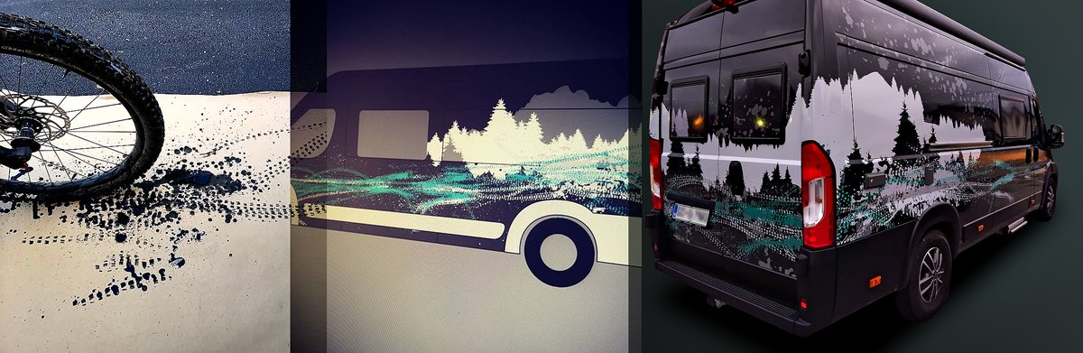 kontrastika's tweet photo. A story of a car wrap design told in 3 pictures.

#carwrap #graphicdesign #illustration #mountainbiking #camper #van https://t.co/F7y4Y3T68e