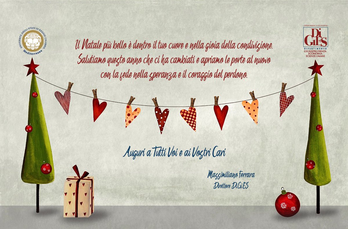 digies_unirc's tweet photo. ❤🎄 Con questo messaggio di speranza il Direttore Massimiliano Ferrara augura a tutti voi Buone Feste! https://t.co/hVpbFco1HE