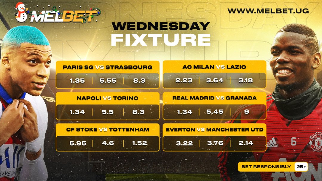 Another #Wednesday to make money with @MelbetUG. Download the #MelbetUG app & start betting to win cash & other prizes including an iPhone.
AC Milan vs Lazio
AS Roma vs Cagliari
Bologna vs Atlanta
Napoli vs Torino
Valladolid vs Barcelona
Villarreal vs Valencia
#DelightInTheGame https://t.co/FE1r229bc8