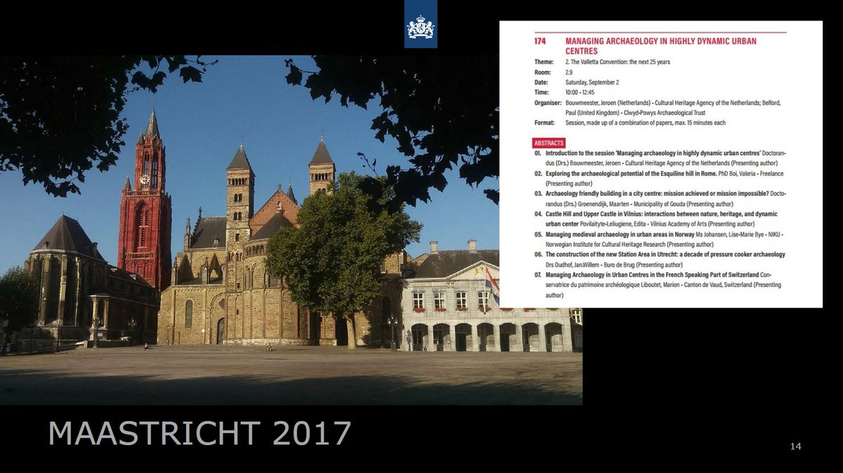 We began discussing  #urban  #archaeology at  @archaeologyEAA more than 10 years ago, but it was at  #EAA2017 in  #Maastricht when ideas crystallised. We found much in common across  #Europe, and beyond. 4/20