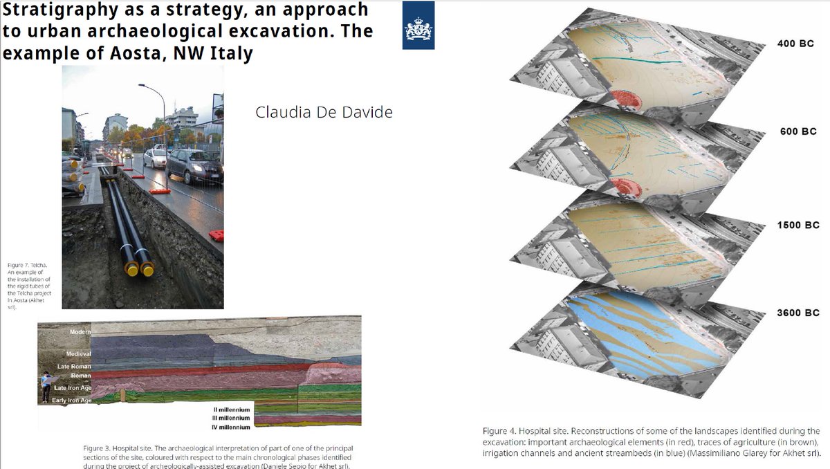 In the first of two papers from  #Italy, Claudia de Davide considers how an understanding of  #stratigraphy can be used to predict the impact of future developments on archaeological remains, using the case study of  #Aosta. 16/20