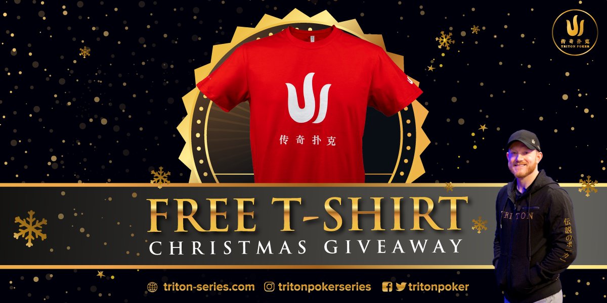 🎅In conjunction with our Gift 1 Free 1 Sale, Triton Ambassador <a href="/JasonKoon/">Jason Koon</a> 🇺🇸 is gifting fans 10 Triton T-Shirts!

1️⃣ Follow us <a href="/tritonpoker/">Triton Poker</a> on Twitter
2️⃣ Retweet and Like this Tweet

⭐10 winners. Ends Dec 26th. Winners announced 29th.

🎄 Good Luck and #MerryChristmas!