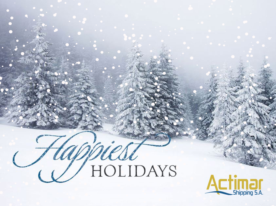 actimar's tweet image. Actimar Shipping S.A. is wishing all of you a very Cheerful Festive Season and a Prosperous New Year full of health, happiness and delightful moments! Enjoy this time of the year!
#actimar #christmas #newyear #2021 #maritimeindustry #festiveseason #wishes #shipping