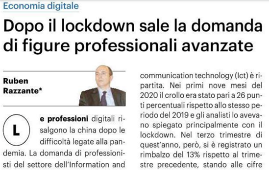 anitecassinform's tweet photo. Dopo il lockdown sale la domanda di figure professionali avanzate  - via @qn_giorno @RubenRazzante 
#competenzedigitali #ProfessioniIct
📌 https://t.co/JQwP12humv https://t.co/uLO4i7vdYt