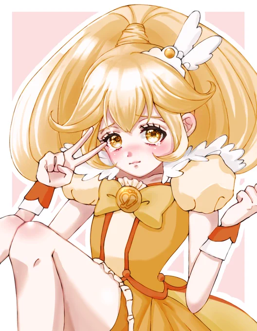 キュアピース⚡⚡
#プリキュア #黄瀬やよい #イラスト 
