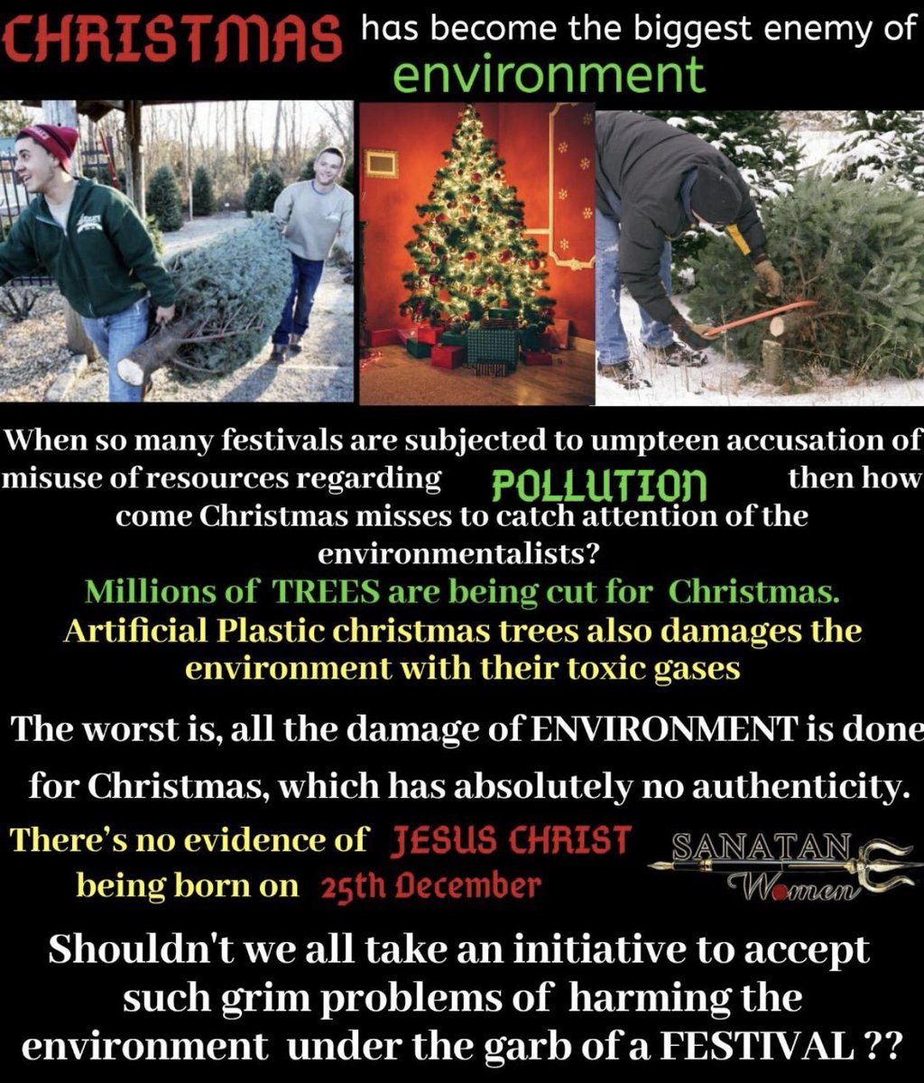 4). Enjoy  #EcoFriendlyChristmas Do not Cut Trees @SaveEnvironment The loss of trees&other vegetation can cause climate change, desertification, soil erosion, fewer crops, flooding, increased greenhouse gases in the atmosphere, and a host of problems for indigenous people.