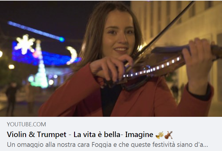 La vita è davvero bella. 
E va curata, onorata, protetta. 💛

🎄 Un omaggio di auguri alla loro e nostra #Foggia, con le meraviglie musicali di due allievi del conservatorio ✨ Simone &amp; Erika Martino ✨

Youtube: bit.ly/38vO6XP

#FoggiaèCultura 💎