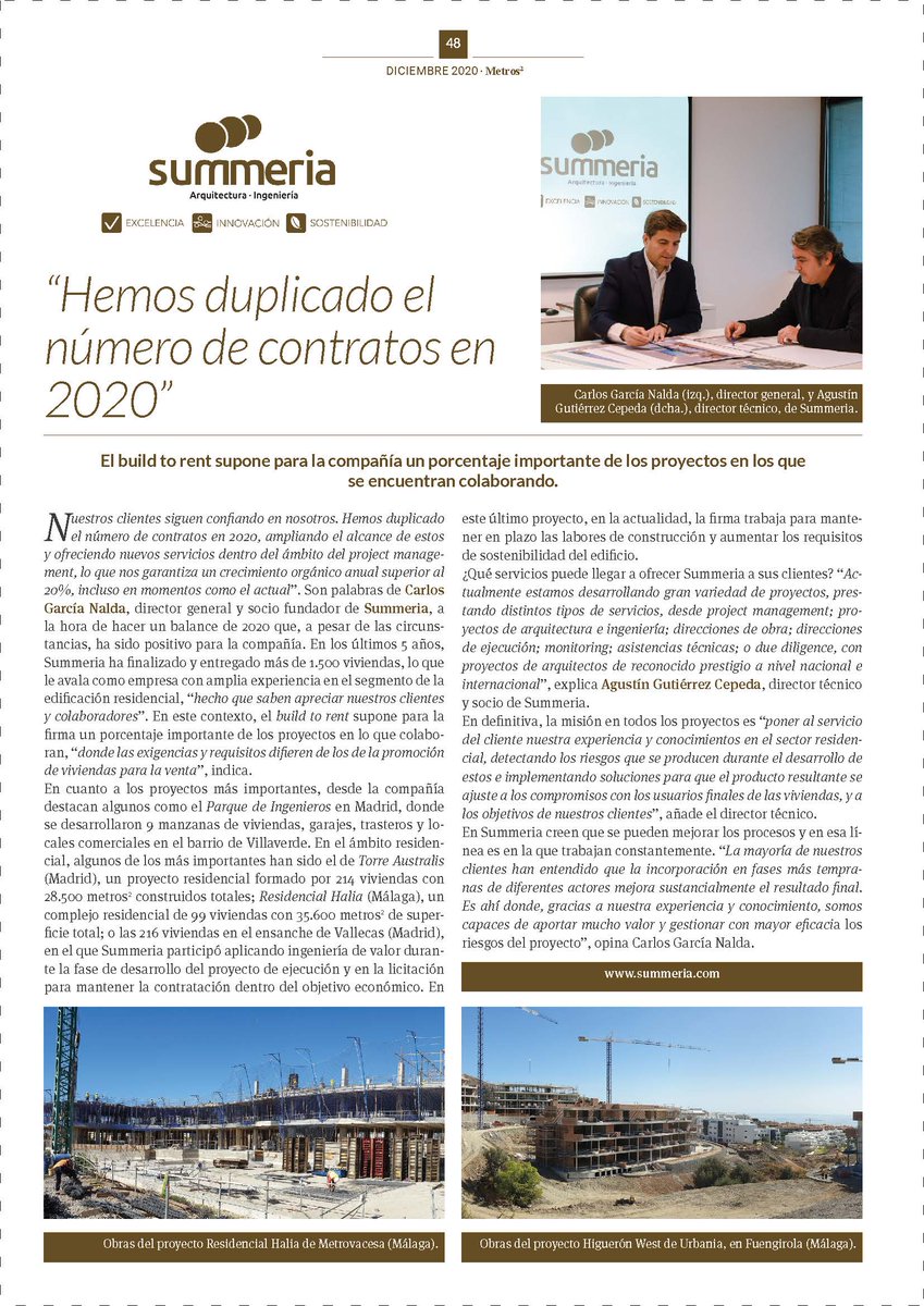<a href="/SummeriaArq/">Summeria arquitectura & ingeniería</a> duplica el número de contratos en 2020