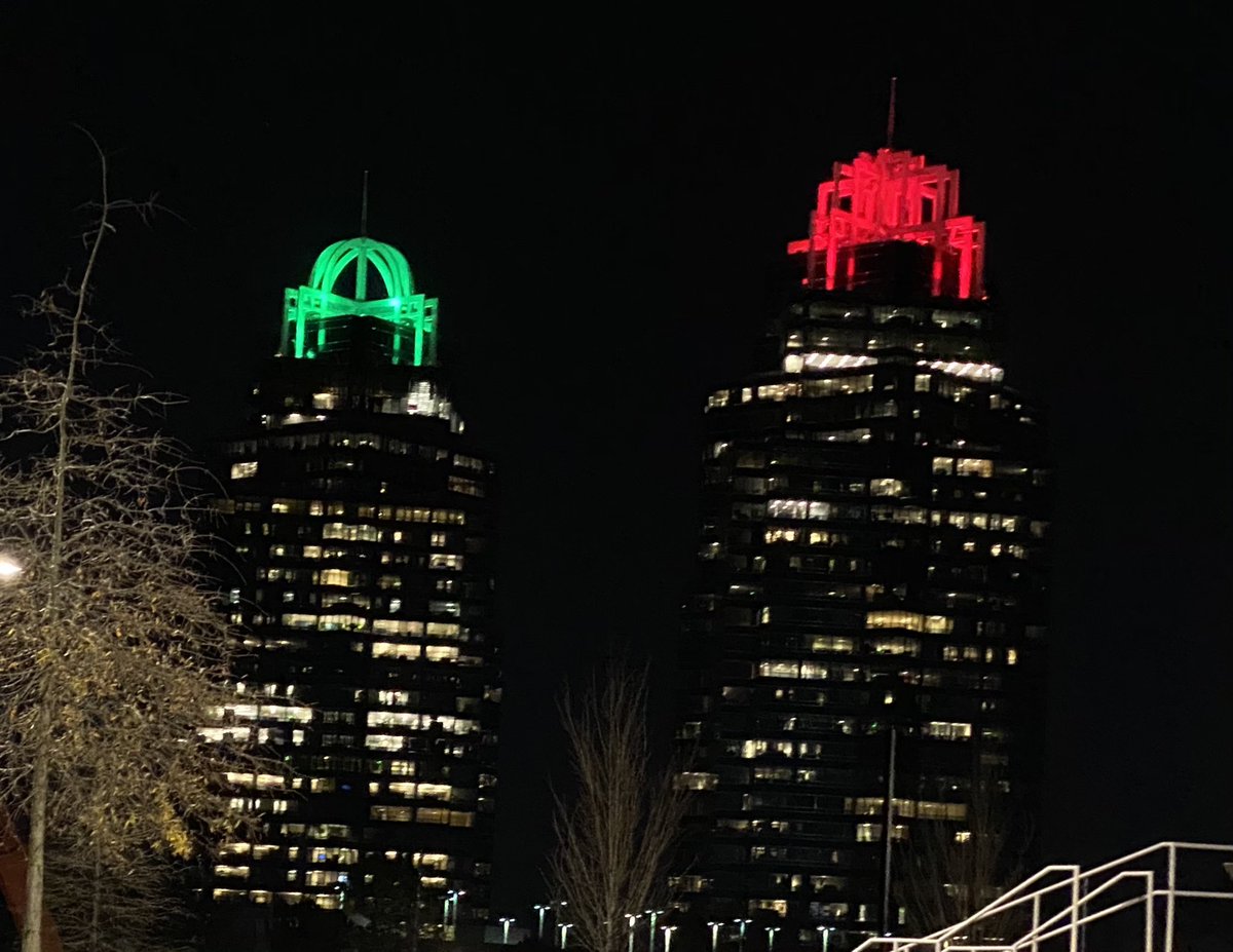 The King and Queen buildings in Atlanta are in the Christmas spirit!