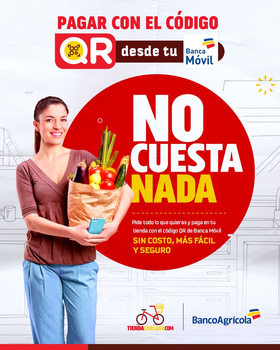 TiendaCercaSv's tweet photo. Menos complicaciones pagando con los código QR desde tu banca móvil. Pides lo que tu quieras y pagas en tu tienda de confianza sin costo adicional, más fácil y seguro. #CompraCercaCompraSegura https://t.co/ixp36TPJyj
