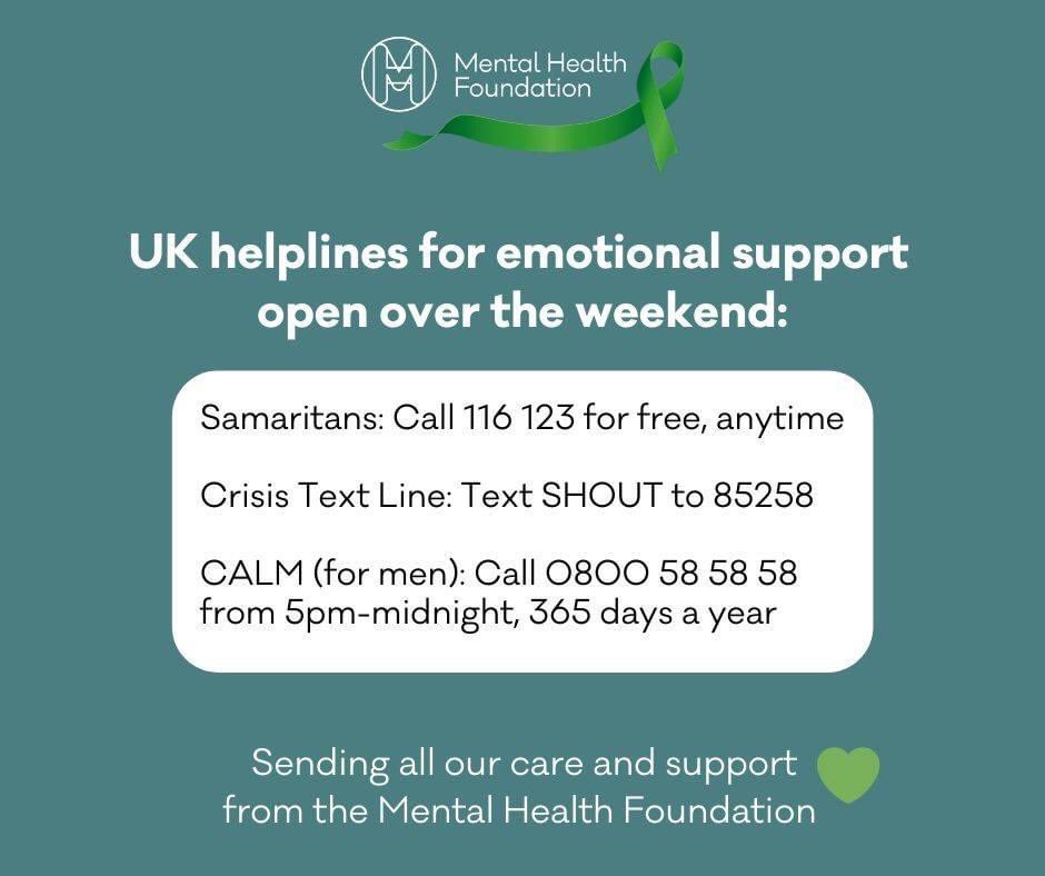 KatieHuttonCou1's tweet photo. It’s a very difficult time of year for some. 
If anyone needs any extra emotional support over the coming days here are some contacts, look after yourself and each other when you’re able to. Best wishes, Katie. https://t.co/XHXG92eRMp