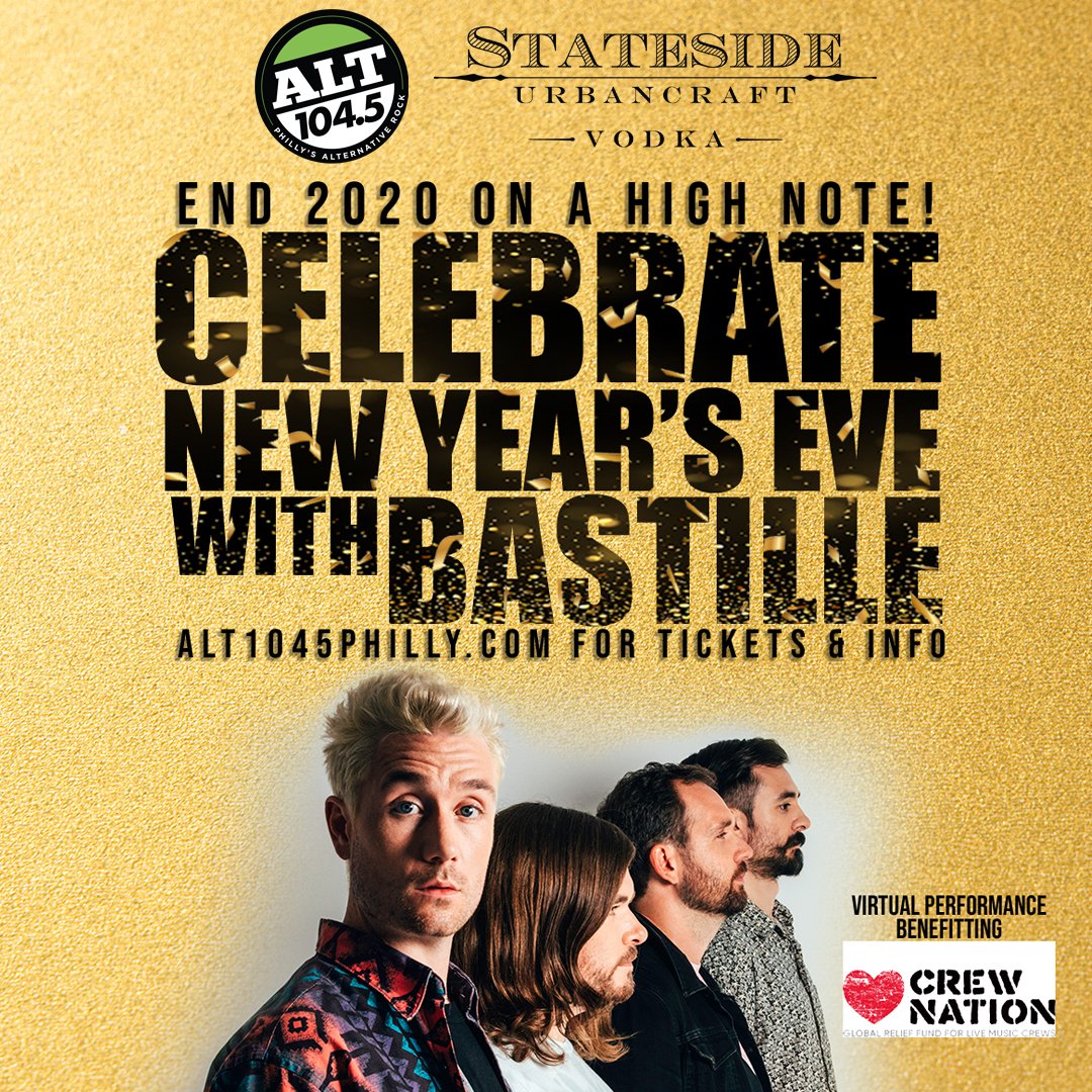 Our friends @alt1045philly have teamed up with <a href="/bastilledan/">Dan Smith</a> to end the year on a high note with a virtual #NYE Celebration with proceeds benefiting #CrewNation! Head to bit.ly/3hcUKq1 for details!