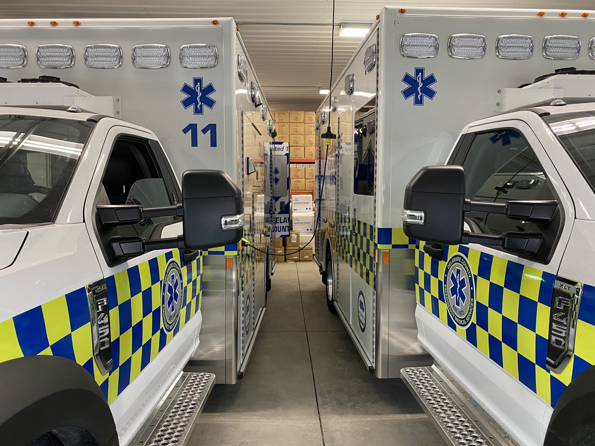 Say hello to the twins from Demers Ambulance. Medic 1 in Delaware and Medic 11 in Sunbury will be receiving these new replacement ambulances shortly.
