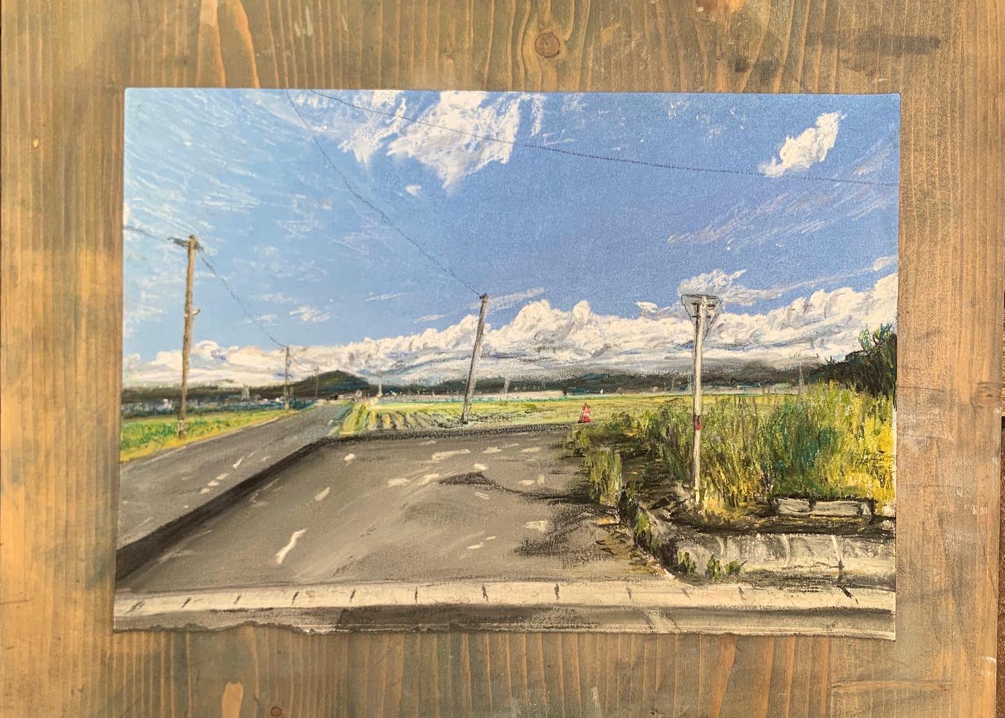 パステル原画 A5】城南の風景