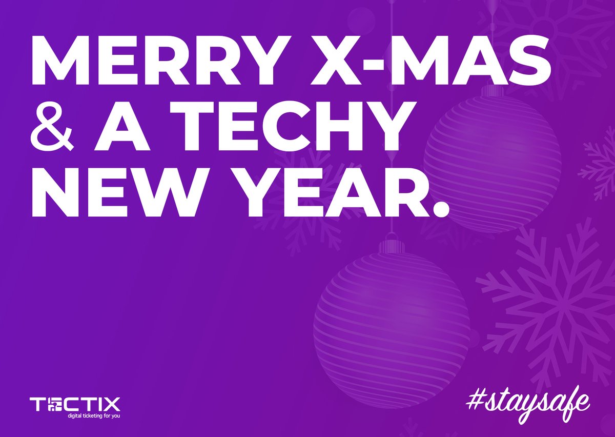 tectix_de's tweet photo. We wish you a merry x-mas and a happy new year.
2021! Bring it on!

Take care &amp; stay safe,
your TECTIX Team 💜

#staysafe #christmas #tectixnow #digital #ticketing #tectix https://t.co/RFwuFRFQyk