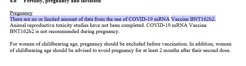 FutureGhost14's tweet photo. @Darren04880644 @JaniceW78256134 @MattHancock @emmakennytv #Government #Pfizer &amp; #NHS claiming the #COVID19Vaccine is "fully tested"
Yet in their own documentation
REG 174 INFORMATION FOR UK HEALTHCARE PROFESSIONALS
It shows its unknown how it effects pregnant &amp; breast feeding women or fertility
#COVID19 
https://t.co/niR5oYRd0X https://t.co/q0y26tdrMO