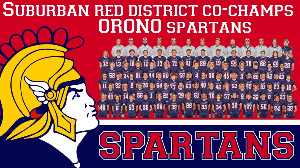 OronoCoach_Joe's tweet photo. Congratulations to a special group of football players for being Suburban Red District Co-Champs.  2020 was a challenging year and I'm so proud of our players on how they overcame so many hurdles this year to get a championship.
#OneDream #OneTeam #RiseasONE https://t.co/3d5BYDJjIc