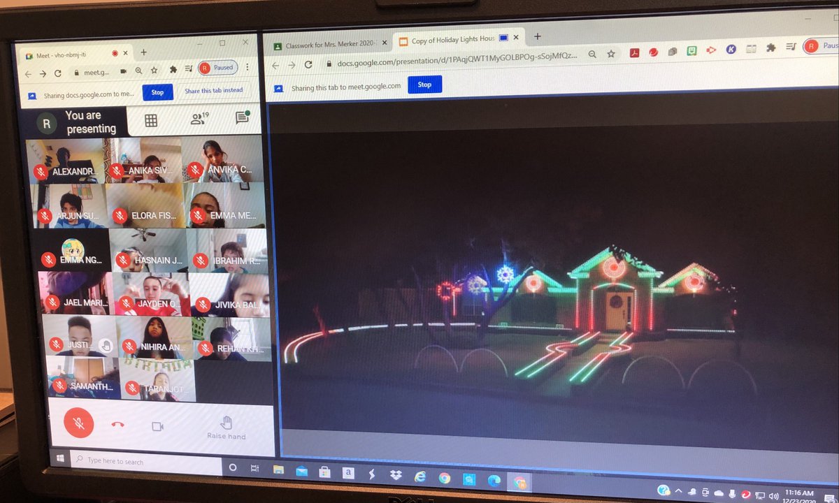 Enjoying the Season of Lights from the warmth of our homes. From our class to yours HAPPY Holidays! #Holidaylights2020 <a href="/25Lafayette/">Lafayette Estates School #25</a>