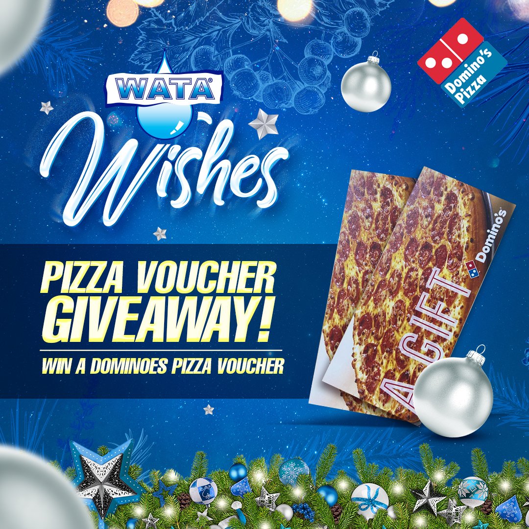 OfficialWATA's tweet image. Do you want to win two pizza vouchers 👀🍕 Here's your chance! Retweet this post and tell us your favorite pizza toppings and comment the hashtag #WATAWishes. Ensure you're following us too!

Winners will be chosen randomly and  announced on Wednesday, December 30, 2020. 

#WATA