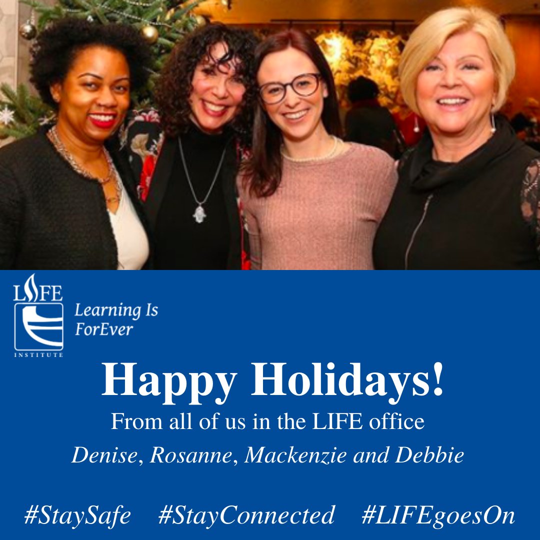 LIFEINSTITUTE2's tweet photo. LIFE is closed for the university's mid-year break December 24 - January 6. Reopening: Thursday, January 7 at 9 a.m. The LIFE Institute wishes you happiness, healthy and safety. #StaySafe #StayConnected #LifeGoesOn #onlinelearning #laterlifelearning #lifelonglearning https://t.co/WRjJYYCXsF